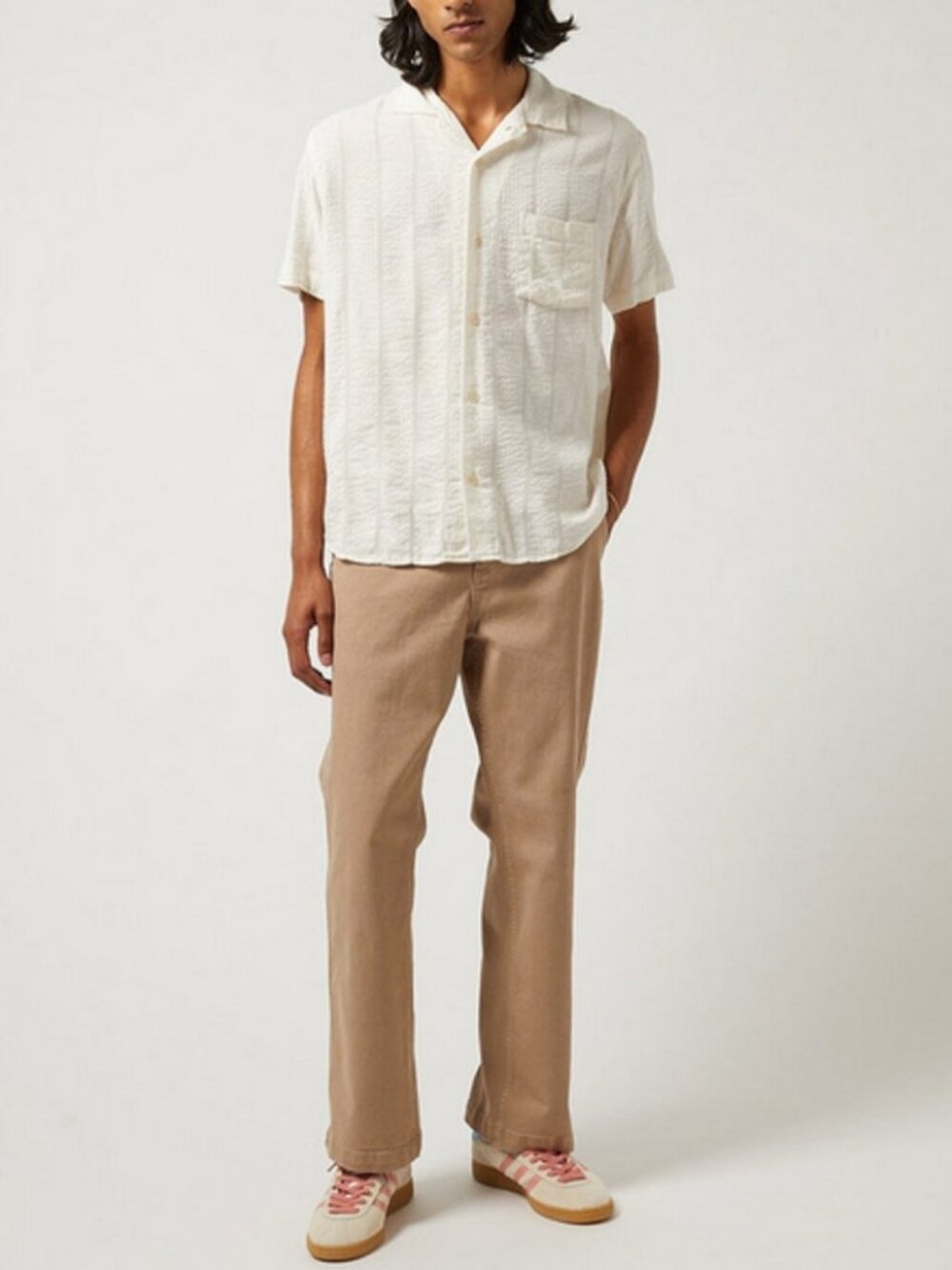 Corridor Striped Seersucker Men’s Short Sleeve Shirt - Med - NWOT